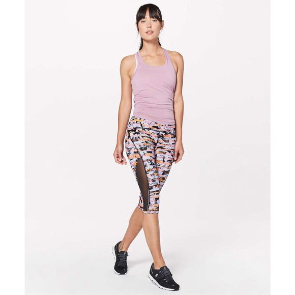 lululemon athletica Pants - Lululemon Sun Runner Crop *17" Inversion Multi / Black Yoga Pants | Size 6